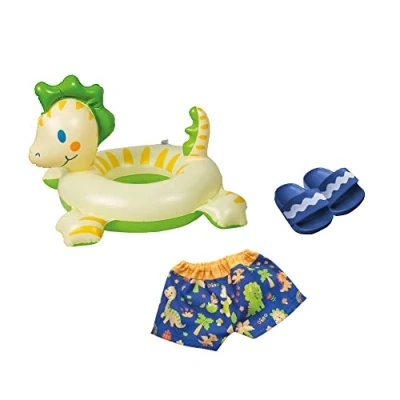 Image de Heless 22 Kit poupées Dino 3 pièces avec Maillot, Gant Anneau de Natation Dimensions : Environ 35 à 45 cm, pour Le Plaisir du Bain Pendant Les Chaudes journées, Multicolore, cm