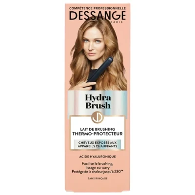 Image de DESSANGE Lait de Brushing Thermo Protecteur Hydra Brush Formule Enrichie À l&#039;Acide Hyaluronique* Facilite Le Brushing, Lissage Ou Wavy Pour Cheveux Exposés Aux Appareils Chauffants 125 ml