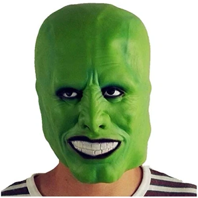 Image de The Mask Jim Carrey Masque en latex pour déguisement d&#039;Halloween Noir