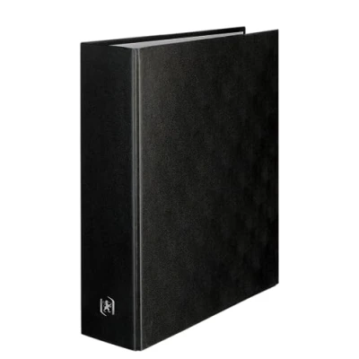 Image de OXFORD Classeur Balacron A4XL Dos 80mm 4 Anneaux en D Couverture Carte Rembordée PVC Noir