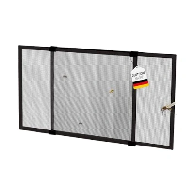 Image de jarolift Cadre Moustiquaire Coulissant Sans Percer Pour Fenêtres Portes Avec Volet Roulant, En Aluminium, 75 x 50 cm (extensible jusqu&#039;à 142 cm), Marron