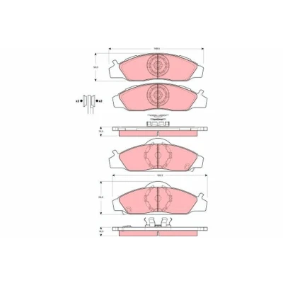 Image de TRW GDB3281 Jeu de plaquettes frein avec indicateur d&#039;usure SSANGYONG: Musso SUV, Korando II SUV Cabriolet, DAEWOO:
