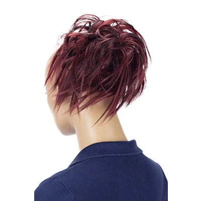 Image de CAISHA XXL Postiche Choucho Avoir Les Cheveux Relevés Volumineux Ondulé Chignon Rood Donkerbruin Mix G28F