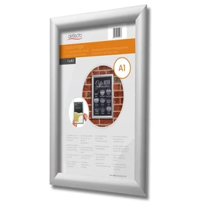 Image de Deflecto Snap Frame, cadre à clipser pour DIN A1, dimensions 62,4 x 87,1 1,2 cm, d&#039;affichage posters, cartes et publicité, en format vertical ou horizontal