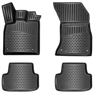 Image de Elmasline Set de tapis en caoutchouc design 3D pour Audi A6 (C7) année construction 2011 2018 Bord extra haut 5 cm