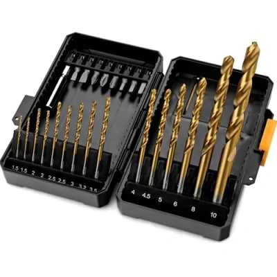 Image de Hi Spec 24pc Forets Métalliques HSS &amp; Set d&#039;Embouts de Tournevis à Queue Hexagonale 1/4&quot; pour Perceuses Visseuses dans une Boîte Outils Compacte