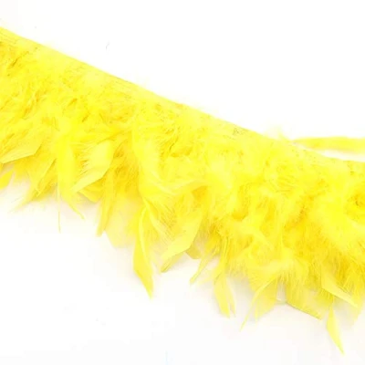 Image de Sowder Lot de 1,8 m plumes dinde pour robe mariée, couture, loisirs créatifs, décoration costumes (jaune)