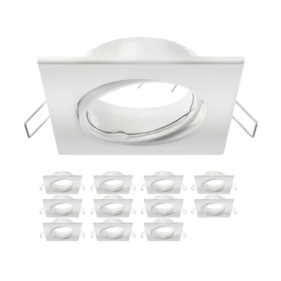 Image de ledscom.de 12 pièces cadre d&#039;encastrement au plafond RIR, carré, pivotant, blanc mat