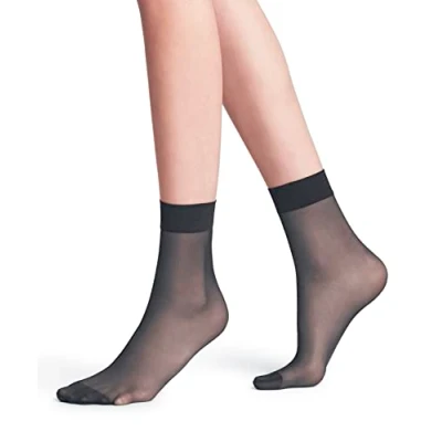 Image de FALKE Seidenglatt 15 DEN W SO transparentes unies 1 paire, Chaussettes Femme, Gris (Graphite 3146), 39 42