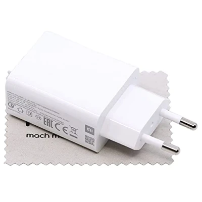 Image de Chargeur pour Xiaomi MDY 11 EP 22,5W Mi 10 Lite 9 SE 9T A3 Redmi 8 8A Note 9S 8T, Poco M3 (sans câble) avec mungoo Chiffon de Nettoyage d&#039;écran