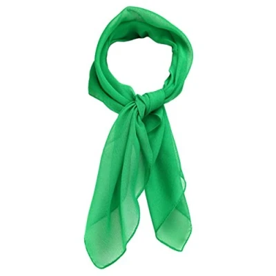 Image de TigerTie Foulard en mousseline fine pour femme Couleur unie Dimensions : 58 x cm, vert, Taille Unique