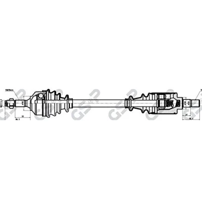 Image de GSP 210030 Arbre de transmission 643 CITROËN: C3 I 3/5 portes, C2 Pluriel