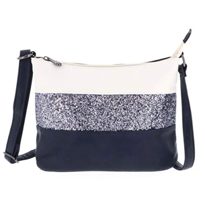 Image de Gallantry Sac Bandoulière Femme Paillettes Elégant Sacoche Messenger Porté Epaule Tendance Multicolore Souple Besace Soirée Mariage Strass Brillant Léger Chic Mode Bleu