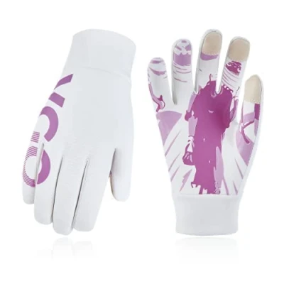 Image de Vgo... 1Paire de gants cyclisme 5C/41F pour hommes femmes, écran tactile, antidérapant, polaire chauds, légers coupe vent (FT2517)