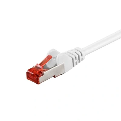 Image de Goobay 92660 Câble LAN 0,5 m Double blindage S FTP réseau CAT 7 avec 10 Gigabit Fiche RJ45 Blanc