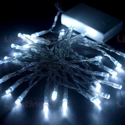 Image de JnDee Guirlande lumineuse LED à piles 2 m 20 blanches, fonctions de flash marche/arrêt, parfaite pour Noël, mariage