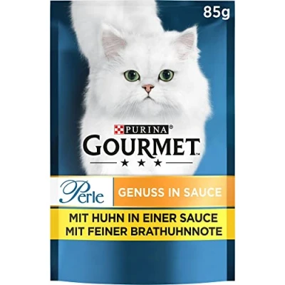 Image de Gourmet Perle Genuss in Sauce Nourriture pour Chat Humide, au Poulet, Lot de 26 (26 x 85 g)