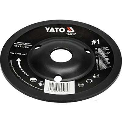 Image de Yato Disque à râper professionnel pour meuleuse d&#039;angle au choix 115 mm 125 abrasif bois Art (125 n 1 droit, coudé, pleine surface)