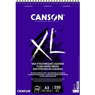 Image de CANSON XL Fluid Mixed Media Album spiralé 30 feuilles A3 250g/m² Blanc