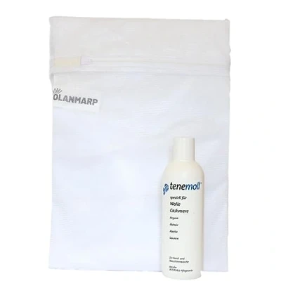 Image de Lessive liquide concentrée pour laines Angora,Mohair,Cachemir délicates TENEMOLL 250g avec Olanmarp filet à linge 1 pièce (240 ml)