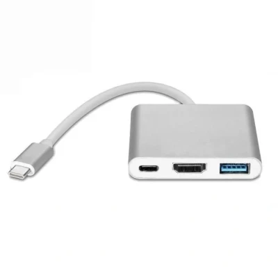 Image de INF Adaptateur multiport USB C vers USB, (USB PD), compatible HDMI 4K Argent