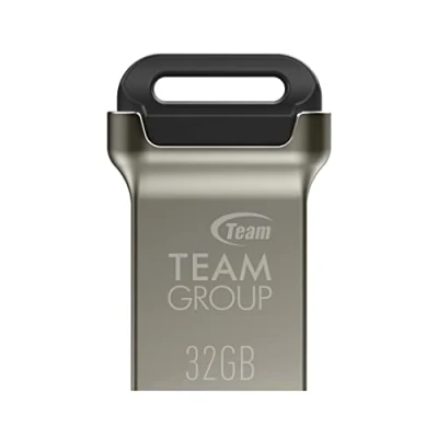 Image de Team Group C162 Lecteur USB Flash 32 Go Type A 3.0 (3.1 Gen 1) Noir, Argent Lecteurs (32 Go, A, 1), 85 Mo/s, sans Capuchon, Argent)