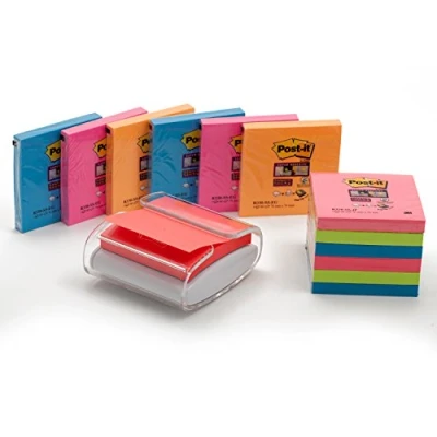 Image de Post it Devidoir Z Notes Pro Blanc + 12 Blocs Super Sticky