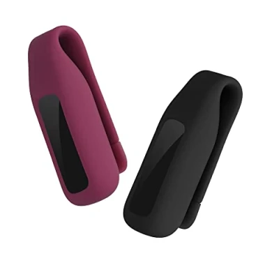 Image de kwmobile 2X Clip Compatible avec Fitbit Luxe Support de Rechange pour Fitness Tracker Noir Bordeaux Non Inclus