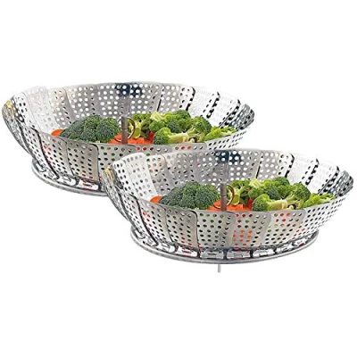 Image de Rosenstein &amp; Söhne 2 paniers Ajustables pour Cuisson Vapeur