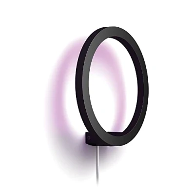 Image de Philips Hue White &amp; Color Ambiance SANA Applique 20W Bluetooth Noir, fonctionne avec Alexa, Google Assistant et Apple Homekit