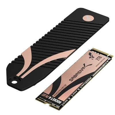 Image de SABRENT M.2 NVMe SSD 2To Gen4 avec dissipateur Thermique PS5, Interne 7100Mo/s en Lecture, Disque Dur PCIe 4.0 pour Les Joueurs, Compatible Playstation 5 (SB RKT4P PSHS 2TB)