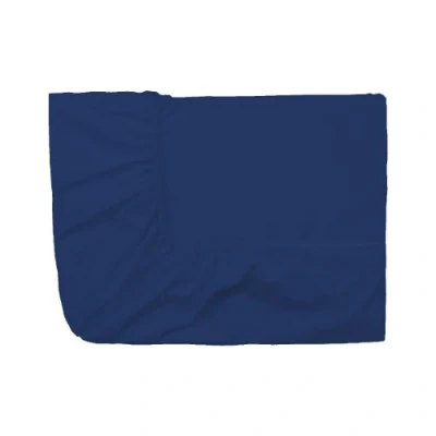 Image de Essix Drap Housse Royal Line Percale de Coton Bleu Nuit 120 x 190 cm