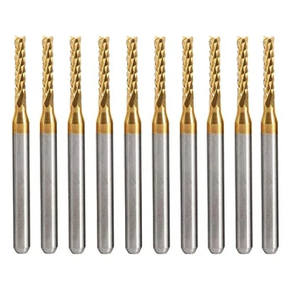 Image de 10Pcs Ti forage fraise coupe Outils Titanium CNC carbure ensemble d&#039;usines d&#039;extrémité Fraiseuse 2.0mm