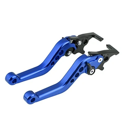 Image de Keenso 2pcs Levier d&#039;Embrayage et de Frein, Leviers Poignée Frein Universel Double Disque CNC Réglable Pliable(Blue)