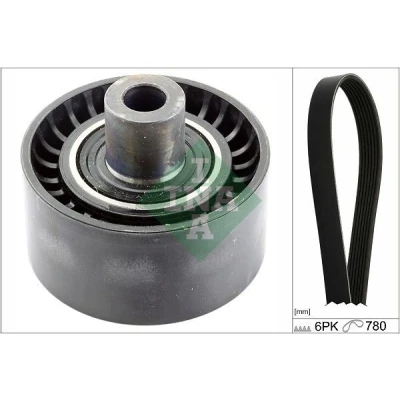 Image de INA 529 0406 10 Jeu de courroies trapézoïdales à nervures PEUGEOT: 207 3/5 portes, 307 SW, CITROËN: C4 Picasso 1, C3 I portes