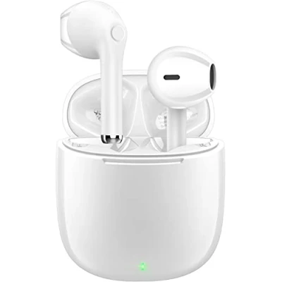 Image de yobola Ecouteurs Bluetooth sans Fil, Ecouteur 5.1 Hi FI Son Stéréo, Contrôle Tactile, Microphones Intégrés, 25 Heures Durée de Lecture, USB C Charge Rapide, pour iOS et Android Telephone