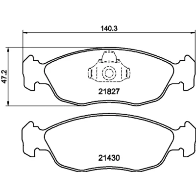 Image de HELLA 8DB 355 008 291 Jeu de plaquettes frein non préparé pour indicateur d&#039;usure PEUGEOT: 306 3/5 portes, 106 II I portes