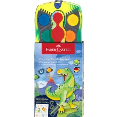 Image de FABER CASTELL 125013 Encrier à eau Connector Dino Edition avec 12 couleurs incl. tube Glow in the dark