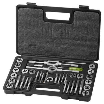 Image de VEVOR Coffret Tarauds et Filières 40 Pièces M3 M12 Kit de Taraudage Filetage Métrique en Acier Résistant Mallette Transport Outils pour Tarauder Fileter Construction Réparation Auto Plomberie