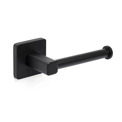 Image de TATAY Grand Porte Serviette de Salle Bain, Accessoires Bain Nero, Acier Inoxydable et Zamak, Double Système Fixation avec Vis Adhesif, Serviettes Noir. 6 x 6,5 60 cm