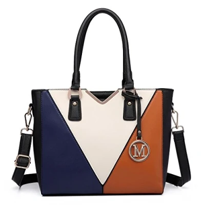 Image de Miss Lulu Sac à main femme bandoulière en forme de V fourre tout élégant Hobos avec motif crocodile Taille M