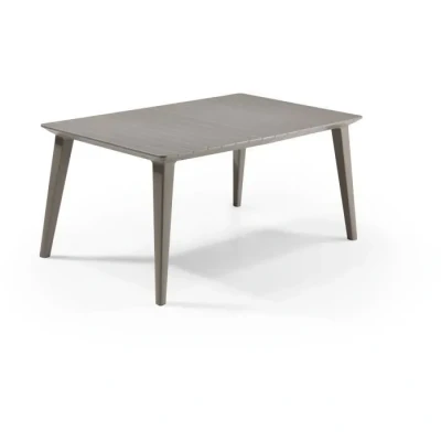Image de ALLIBERT JARDIN Table LIMA 160x100cm Capuccinno + 2 lots de fauteuils AKOLA Graphite Résine