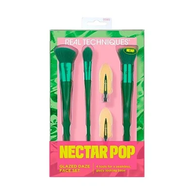 Image de COLLECTION NECTAR POP Glazed Daze Face Makeup Brush Kit Set de 4 pinceaux Visage REAL TECHNIQUES