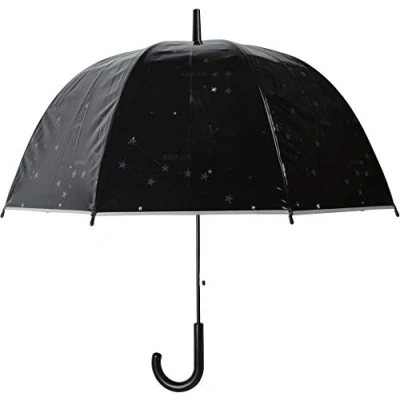 Image de Fallen Fruits Esschert Parapluie transparent Motif étoiles Noir