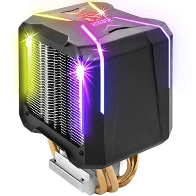 Image de EMPIRE GAMING Guardian V201 Ventirad de Processeur PC Gamer Ventilateur RGB SYNC Adressable Refroidisseur Aluminium 4 Caloducs en Cuivre Dissipateur Chaleur Silencieux CPU Cooler Intel et AMD