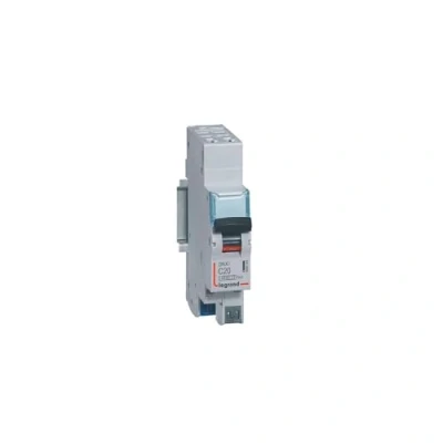 Image de 406784 Disjoncteur phase neutre 1P+N 20A Courbe C 4.5/6kA Bornes AUTO 1 module Legrand DNX3