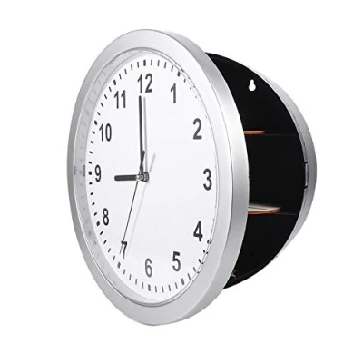 Image de VIFER Horloge Murale avec Coffre Fort Caché, Mini Secret, Dissimulé Forme de l&#039;horloge, Secrète Cachée Boîte pour Argent Bijoux Montres Clés Trésorerie