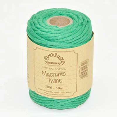 Image de EVERLASTO Ficelle macramé, Vert émeraude, 4 mm