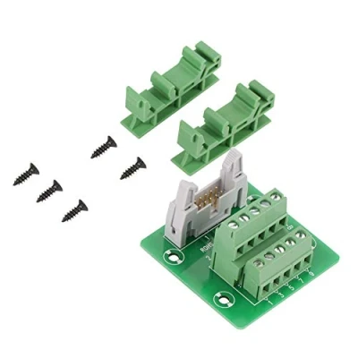 Image de Connecteur de Bornier IDC10P, Keenso Bloc Jonction IDC10P 10Pin Support d&#039;Interface PLC avec Rail DIN Simple Terminaux