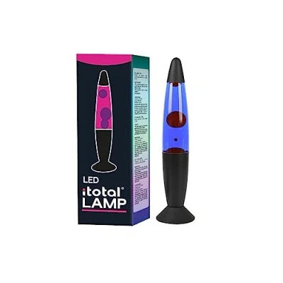 Image de I TOTAL® Lampe à lave LED avec résistance chauffe cire, sans ampoule (BASE NOIR CIRE BLANCHE)